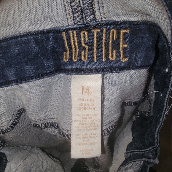 Girls long denim overalls by Justice - Picture 3 of 3